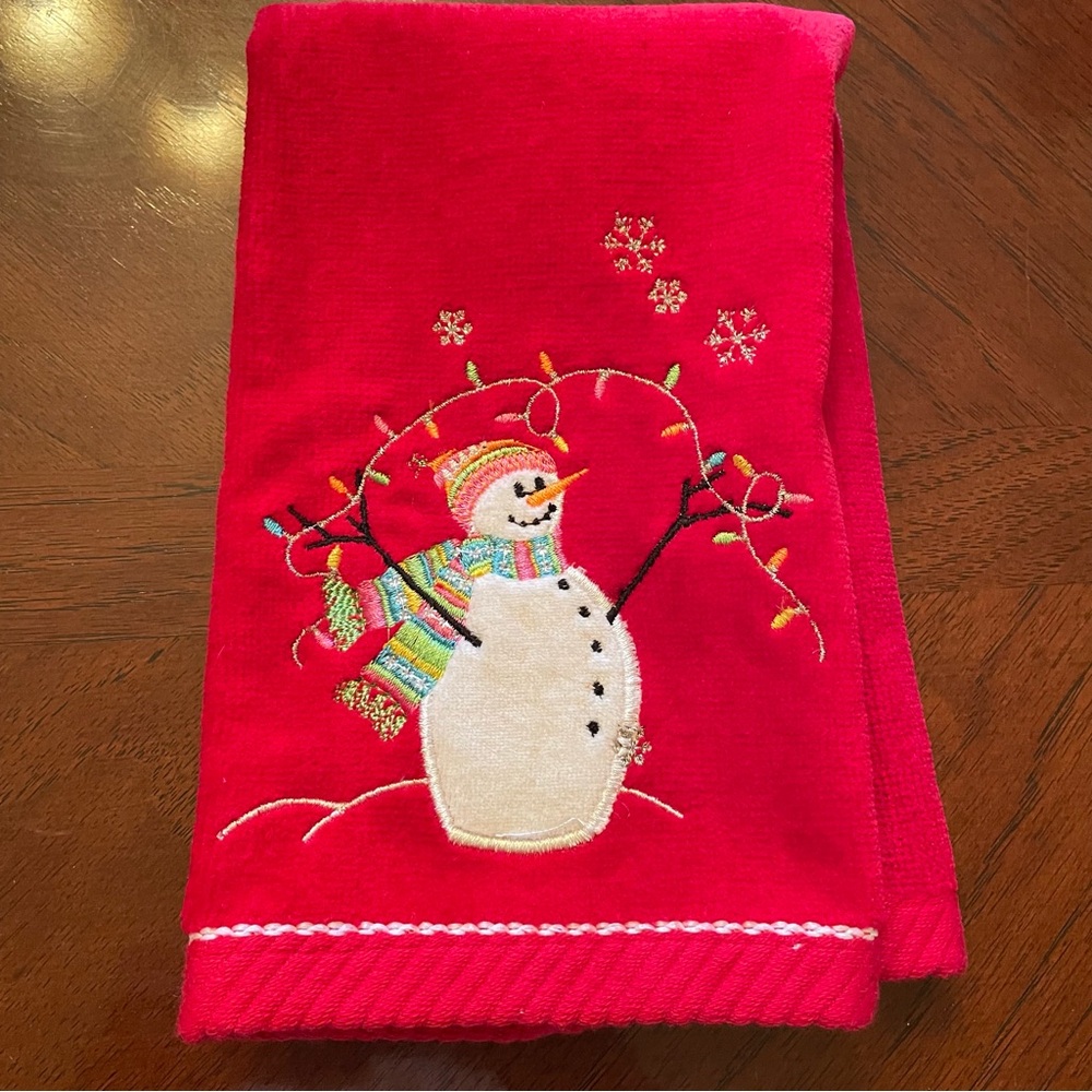 Christmas/Winter Snowman Fingertip Towel